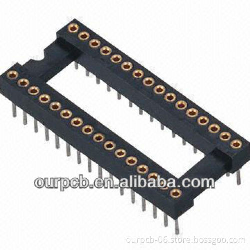 2.54mm IC Socket Straight Round Pin Header with 1,000V Minimum Dielectric Strength
